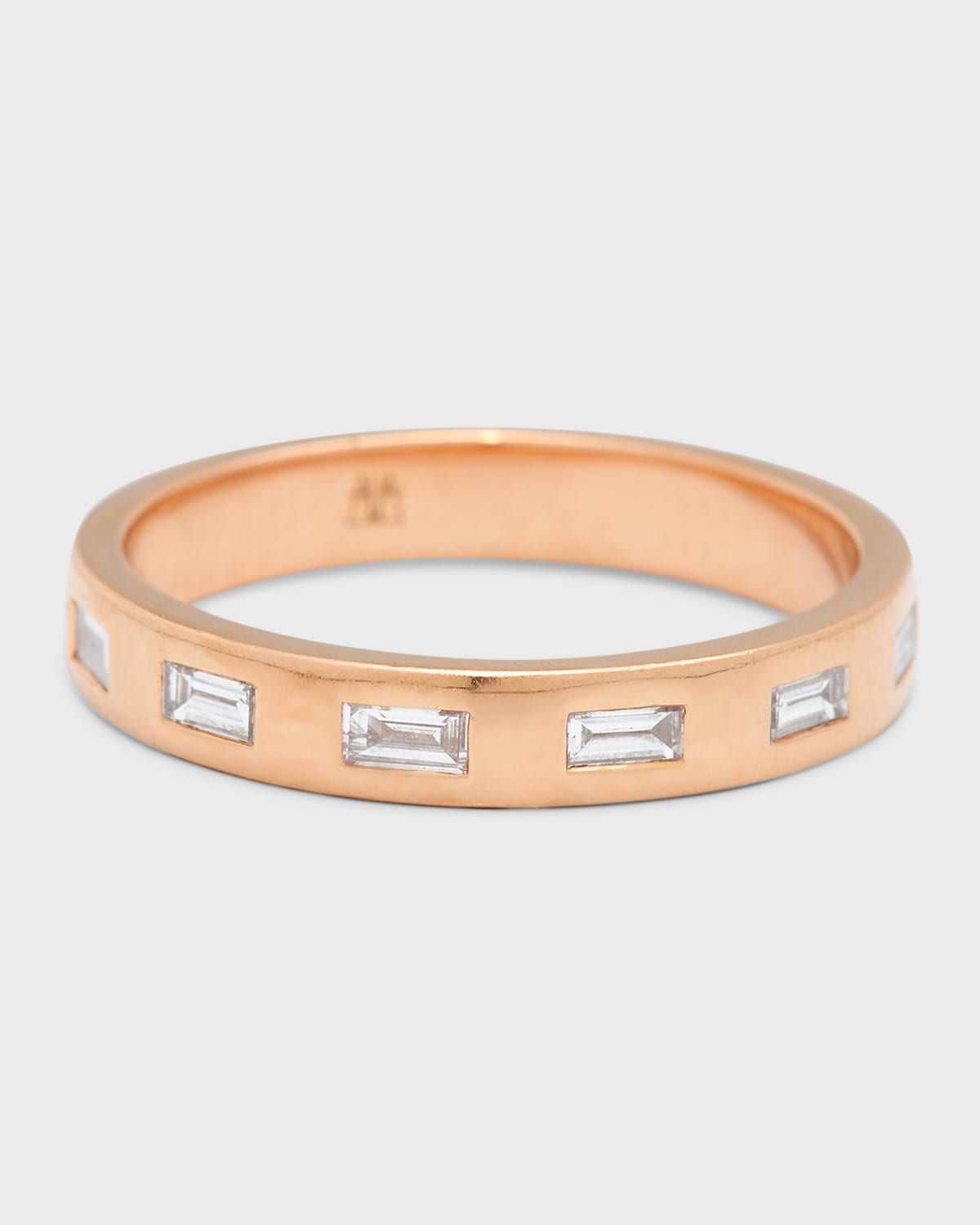 Walters Faith Ottoline Rose Gold Band Ring with Gypsy-Set Baguettes