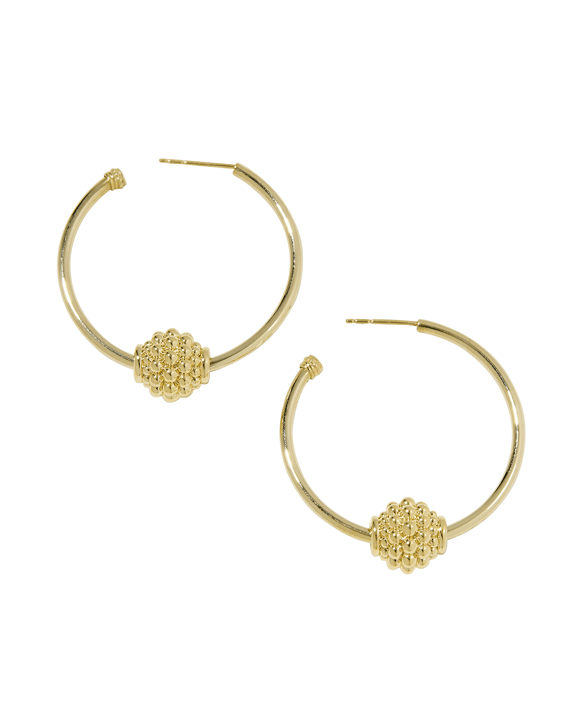 LAGOS Caviar 18k Gold Hoop Earrings, 30mm