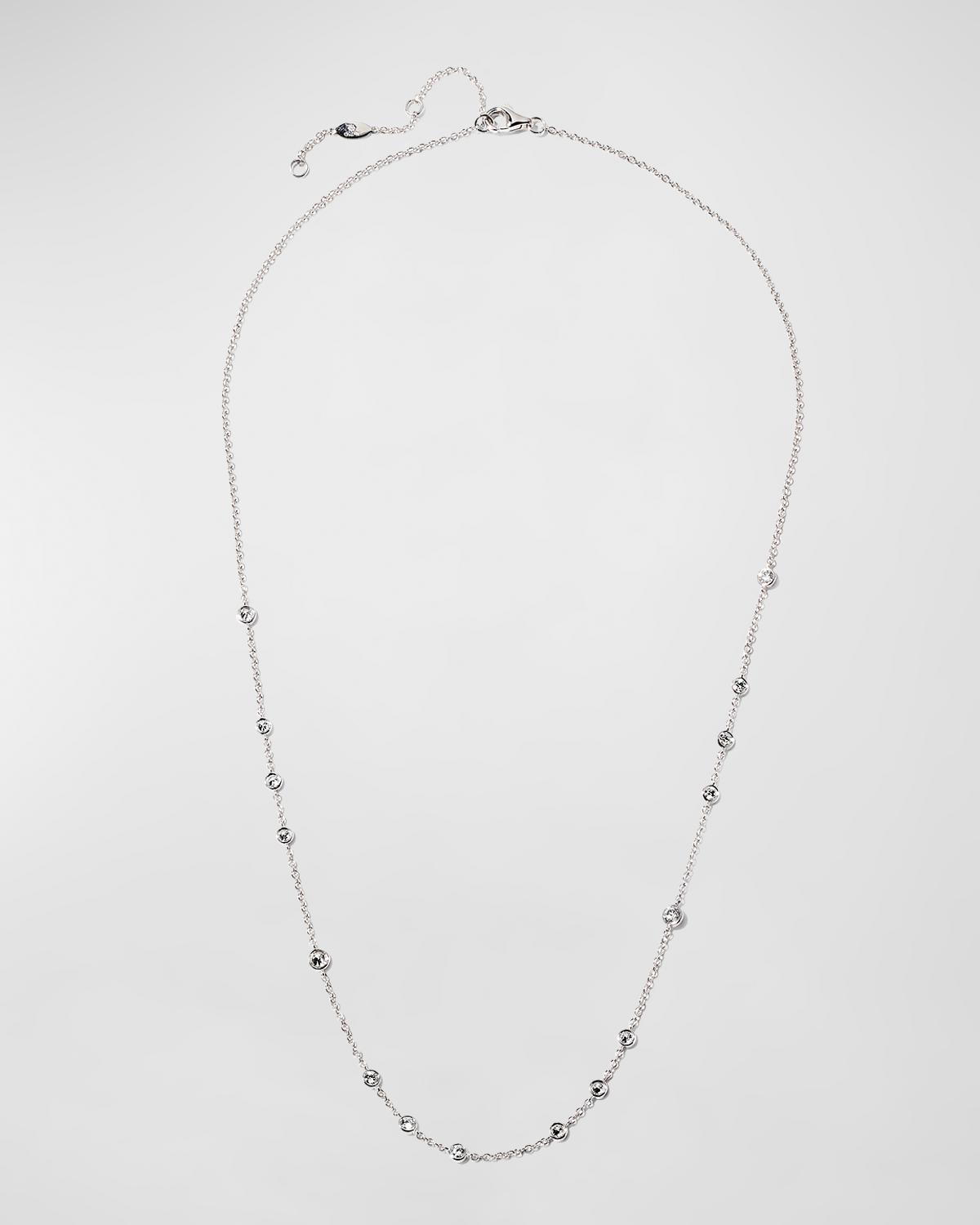 18k White Gold Dazzle-Station Diamond Necklace, 18"L, 0.76tcw