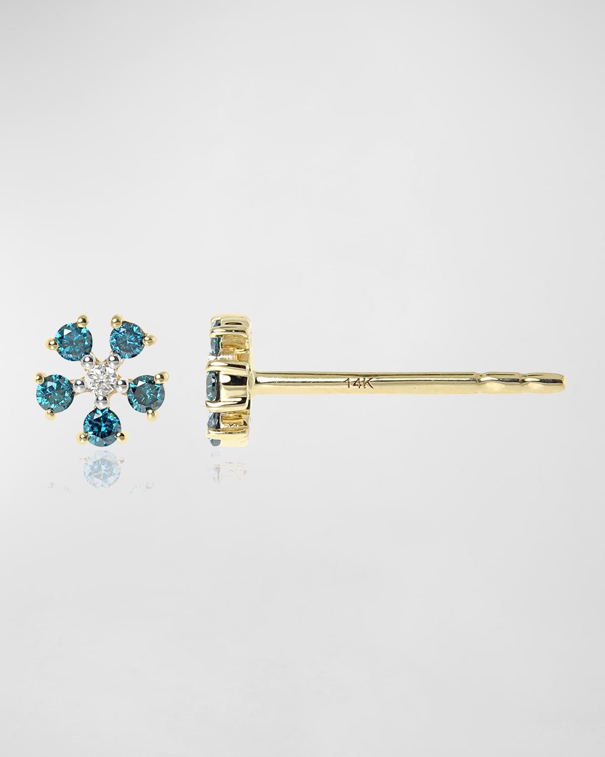 Stevie Wren Emerald and Diamond Daisy Stud Earring