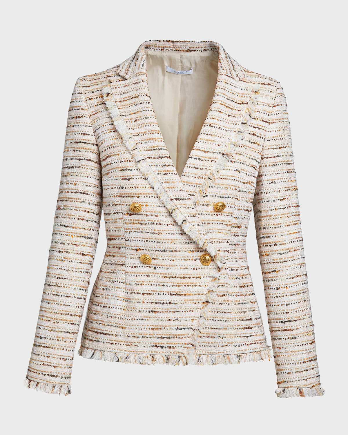 Santorelli Alaia Double-Breasted Tweed Jacket