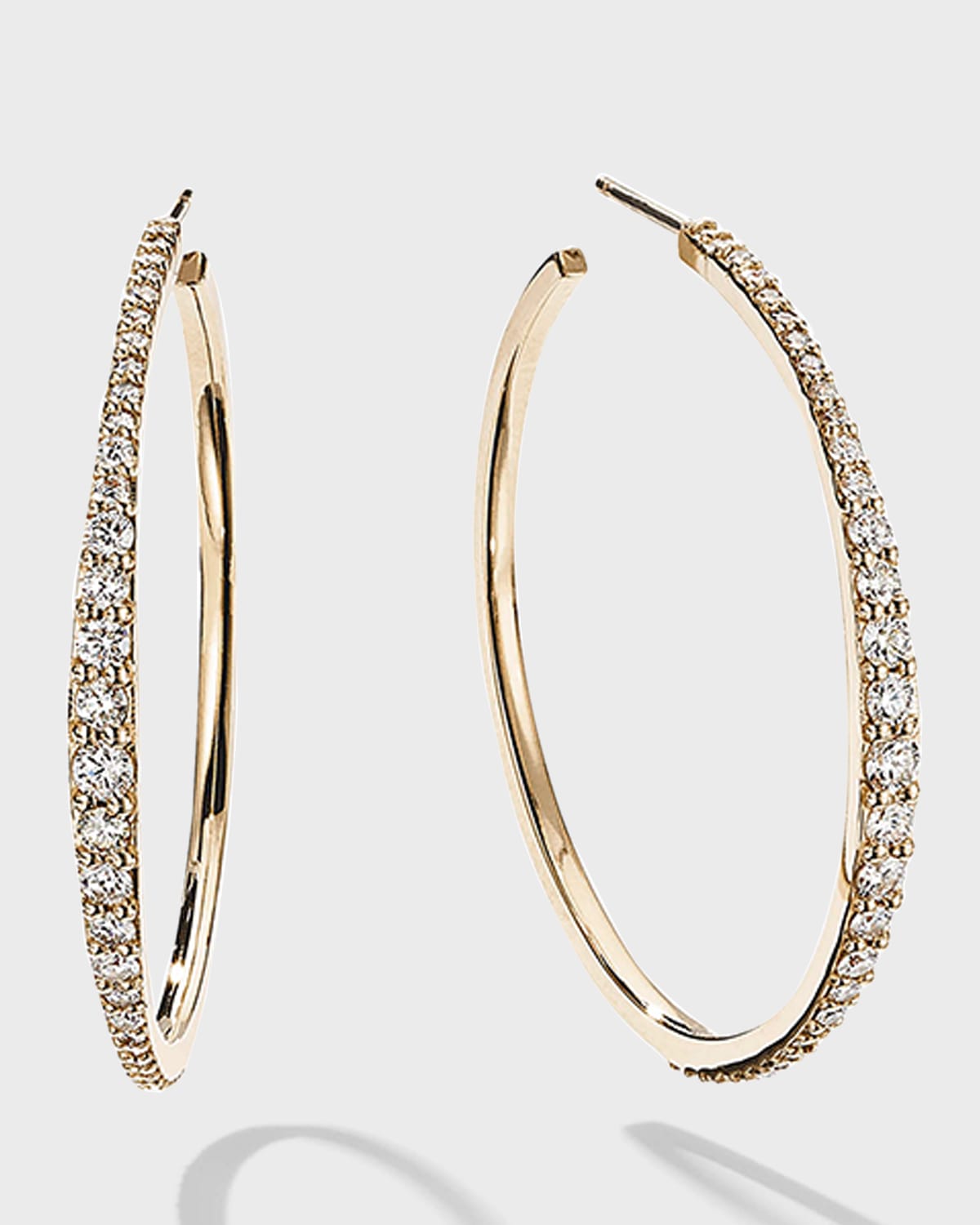 LANA Yellow Gold Flawless Graduating Hoop Earrings