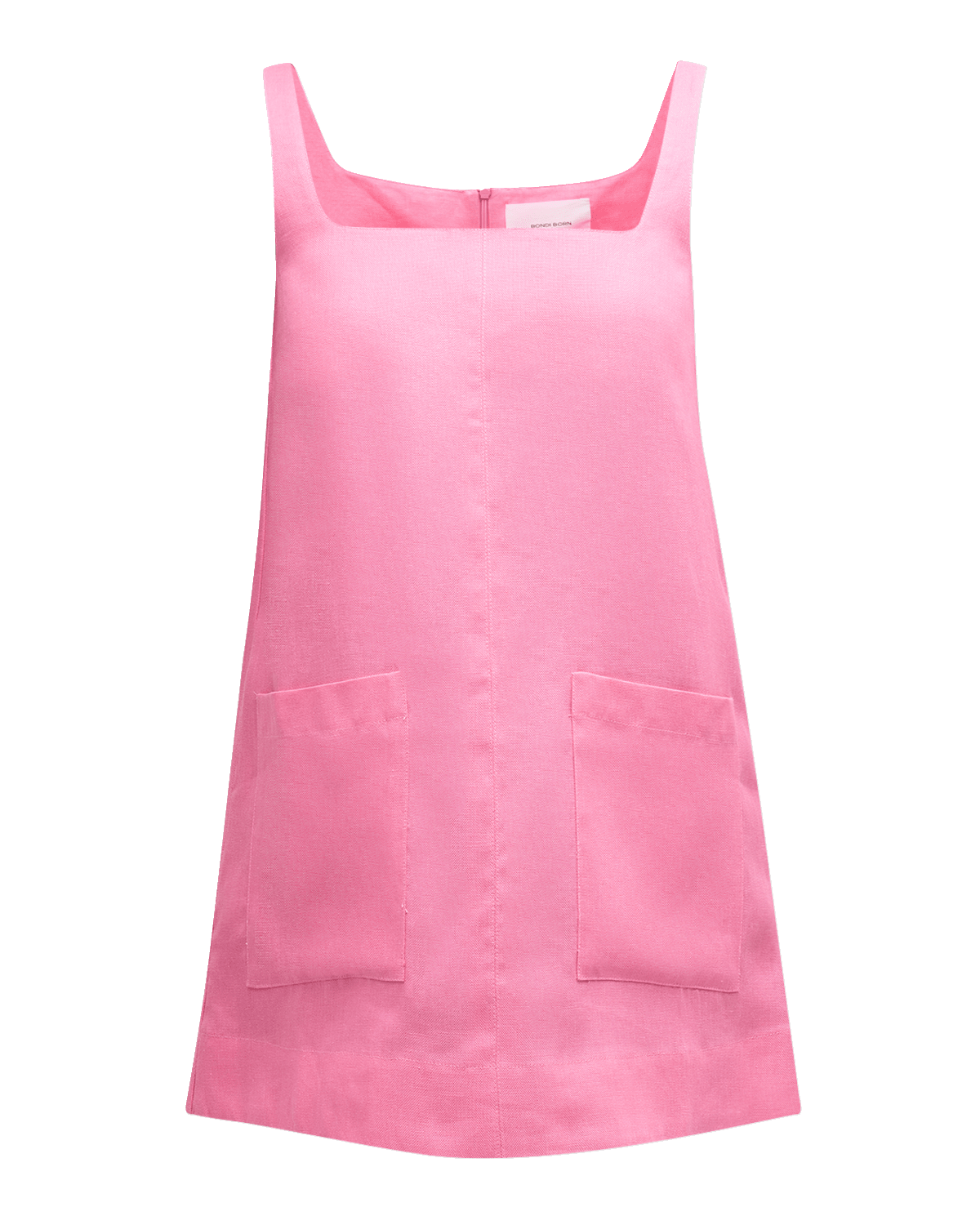 BONDI BORN Delphi Organic Linen Sleeveless Mini Shift Dress