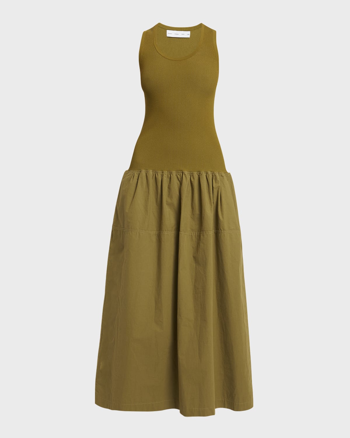 Proenza Schouler White Label Malia Combo Drop-Waist Maxi Dress