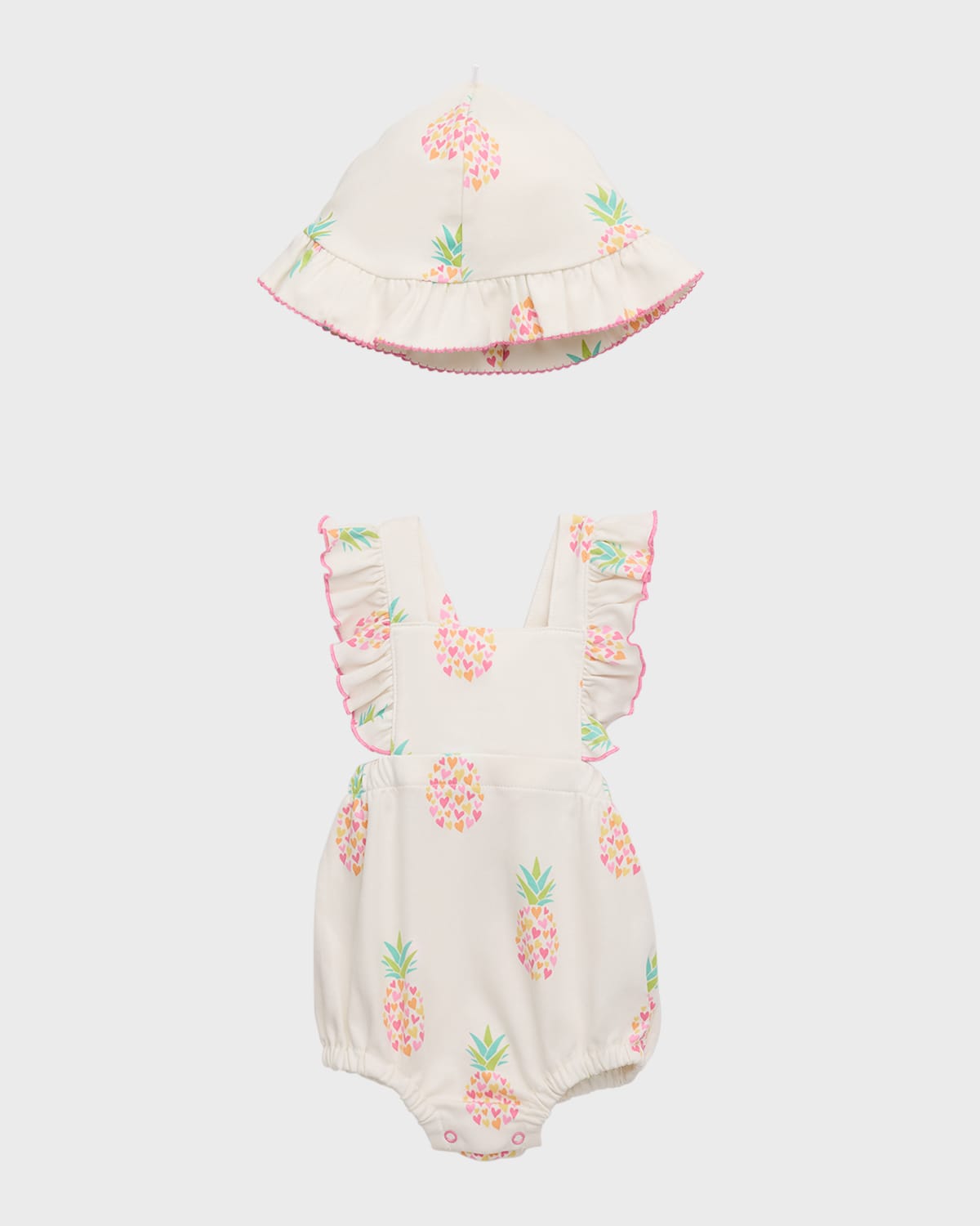 Kissy Love by Kissy Kissy Girl's Kissy Love Fancy Pineapples Romper and Hat Set, Size 3M-18M