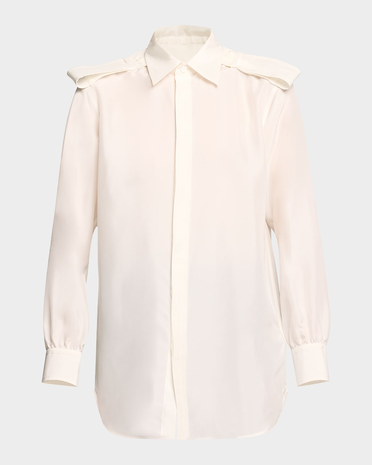 Burberry Button-Front Shirt with Belted Shoulders