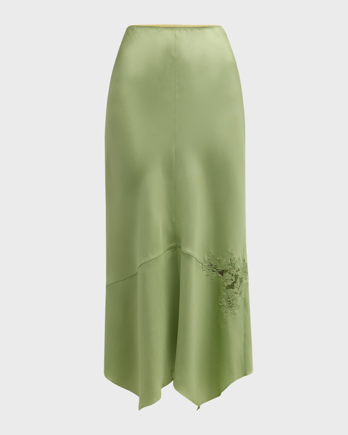 DOROTHEE SCHUMACHER Sensual Coolness Lace-Trim Silk Midi Skirt