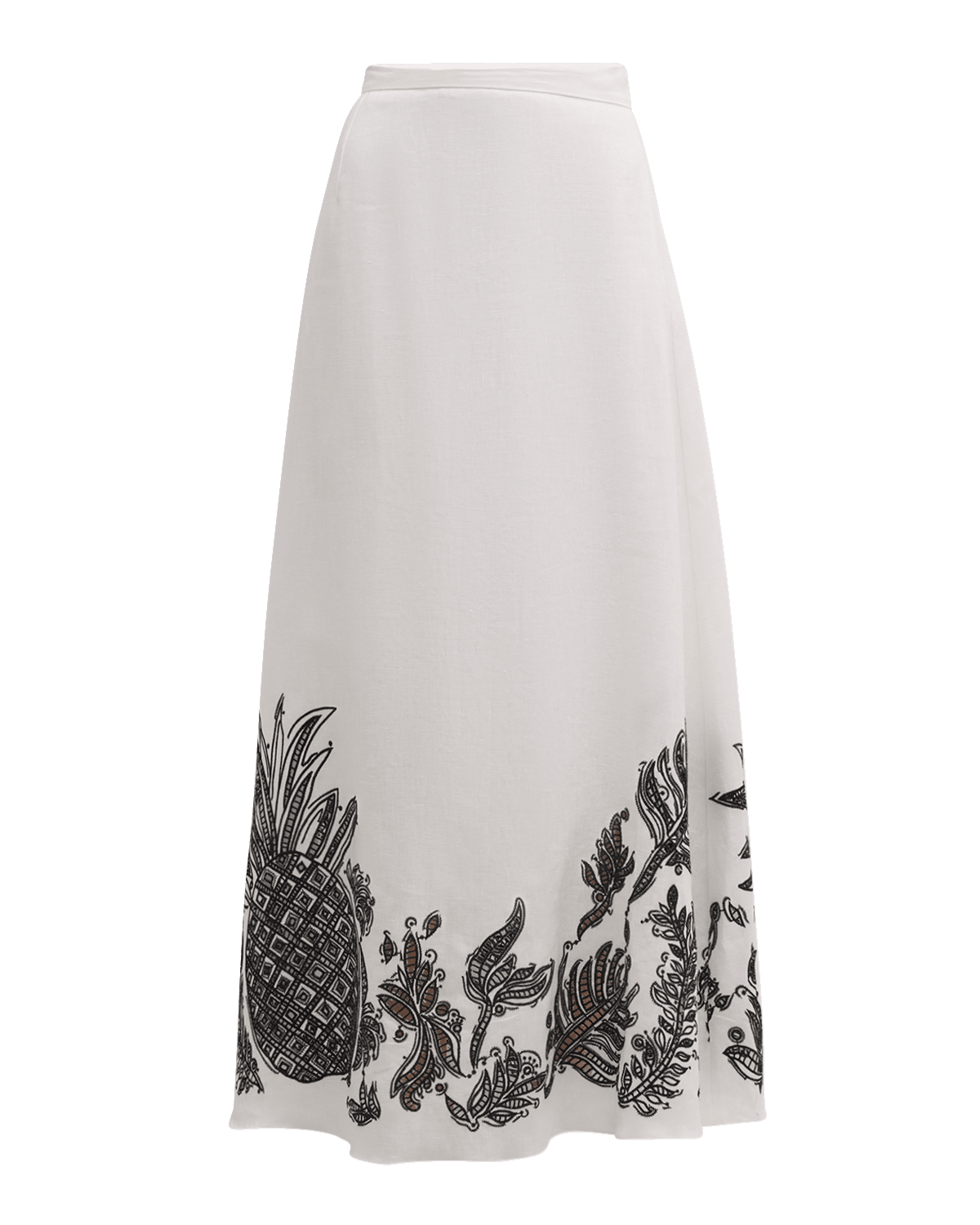 DOROTHEE SCHUMACHER Exquisite Luxury Embroidered Linen Maxi Skirt