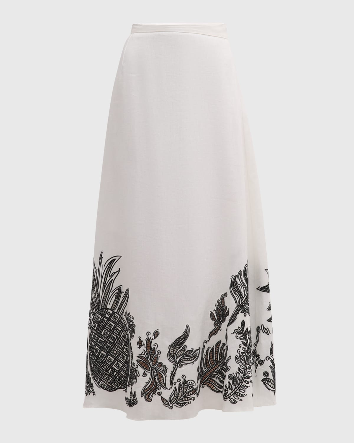 DOROTHEE SCHUMACHER Exquisite Luxury Embroidered Linen Maxi Skirt