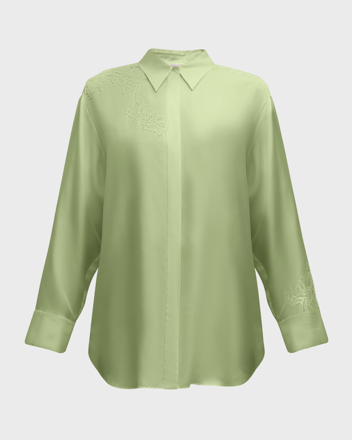 DOROTHEE SCHUMACHER Sensual Coolness Lace-Trim Silk Blouse