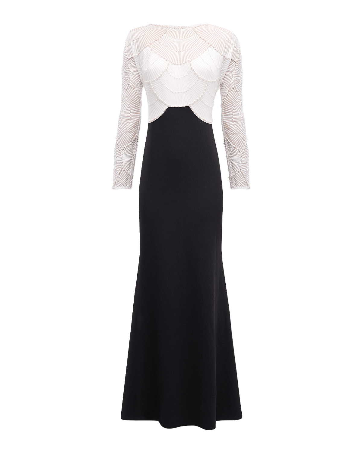 Tadashi Shoji Two-Tone A-Line Bead & Sequin Gown