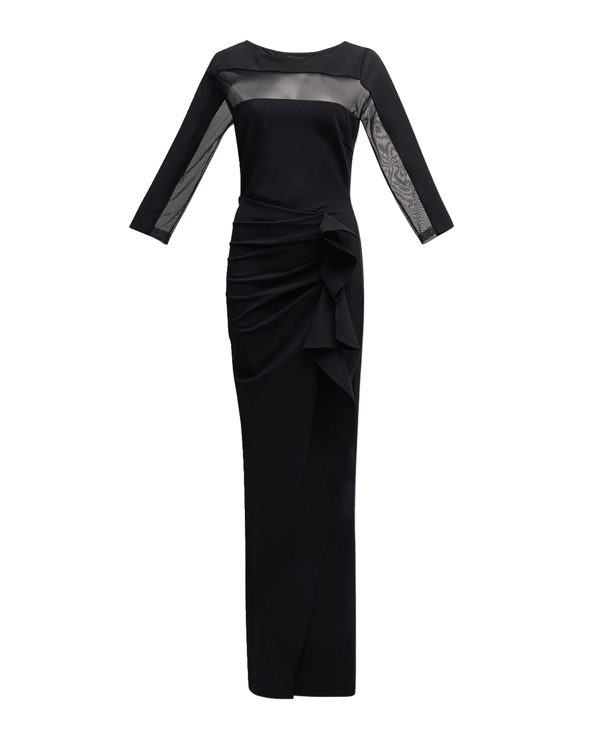 Chiara Boni La Petite Robe Draped Illusion Mermaid Gown