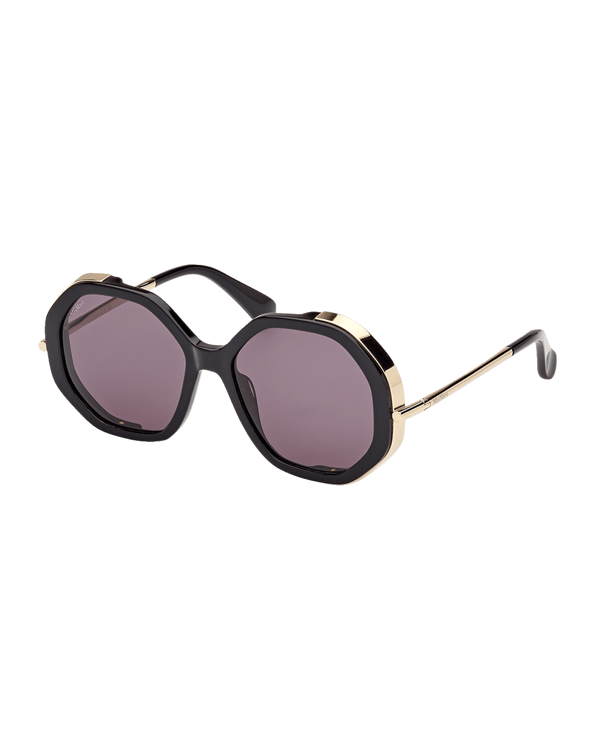 Max Mara Liz Double Rimmed Mixed-Media Round Sunglasses