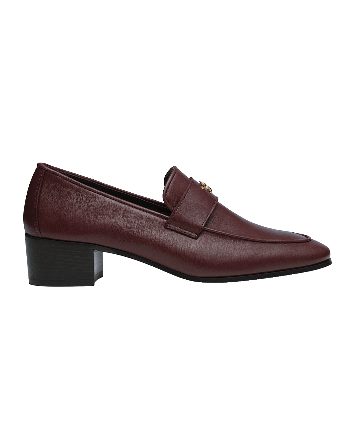 Bougeotte Leather Medallion Heeled Loafers