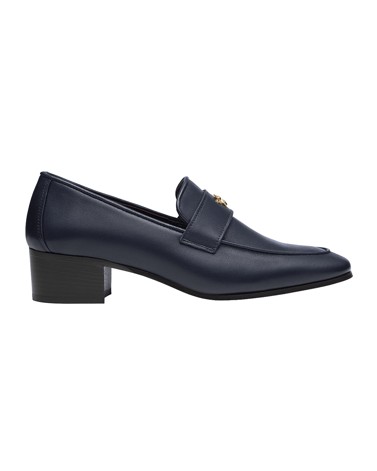 Bougeotte Leather Medallion Heeled Loafers