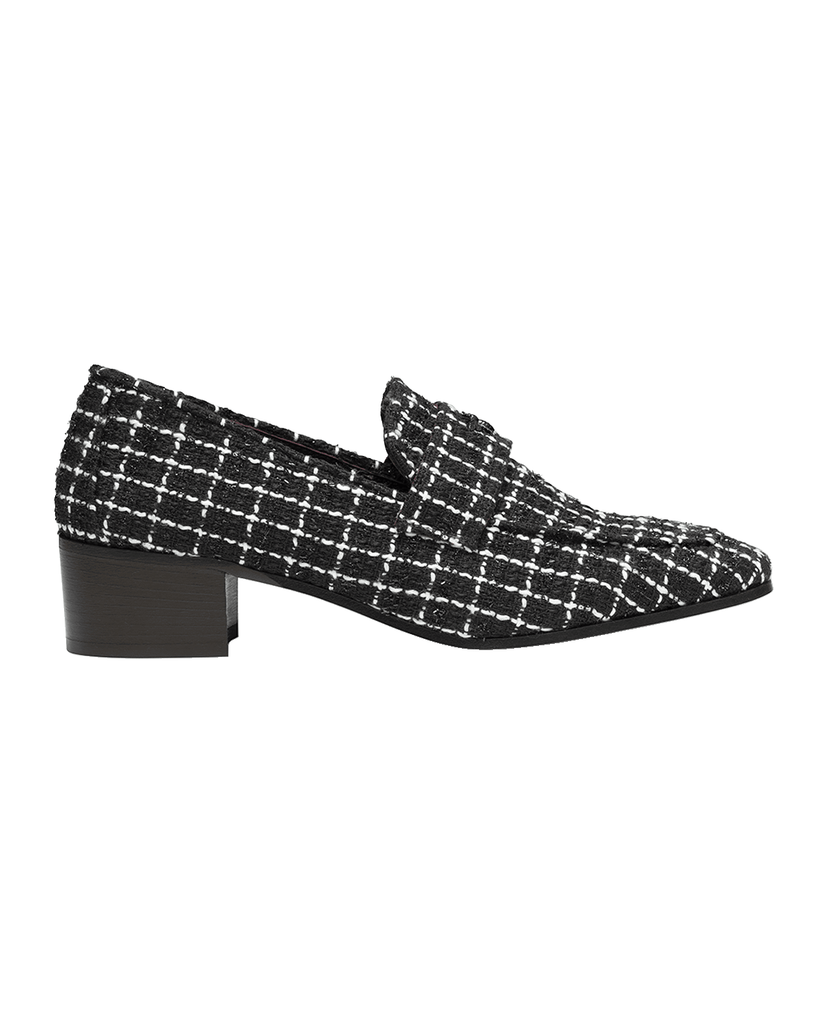 Bougeotte Tweed Medallion Heeled Loafers