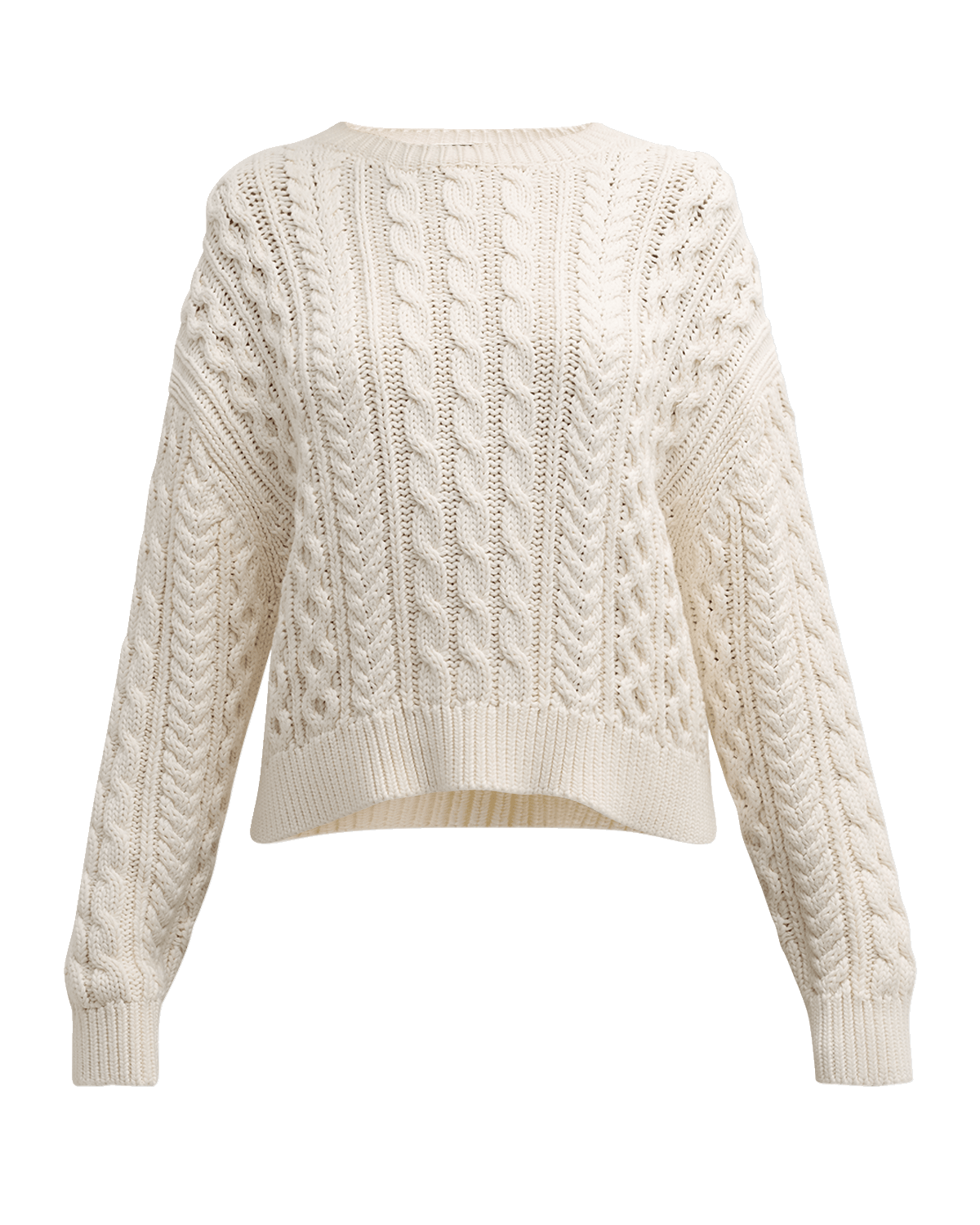 Nili Lotan Rory Cable Open-Weave Cotton Sweater