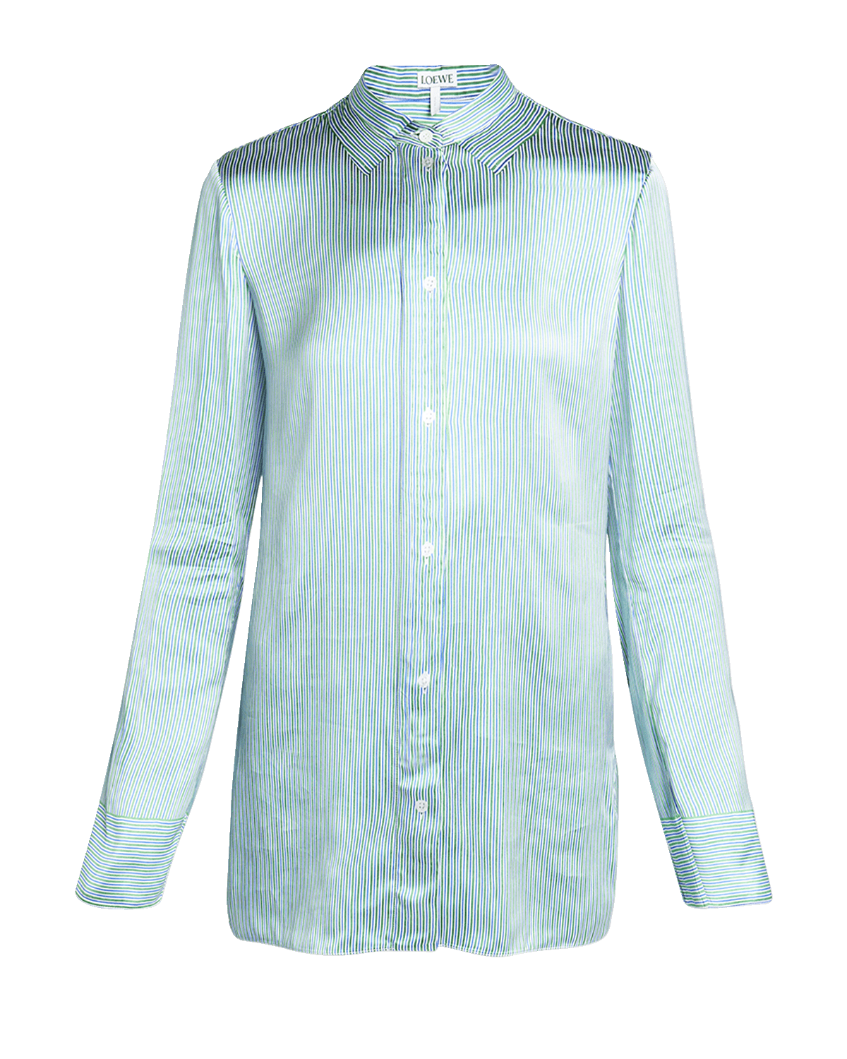 Loewe Striped Sewn-In Collared Satin Shirt