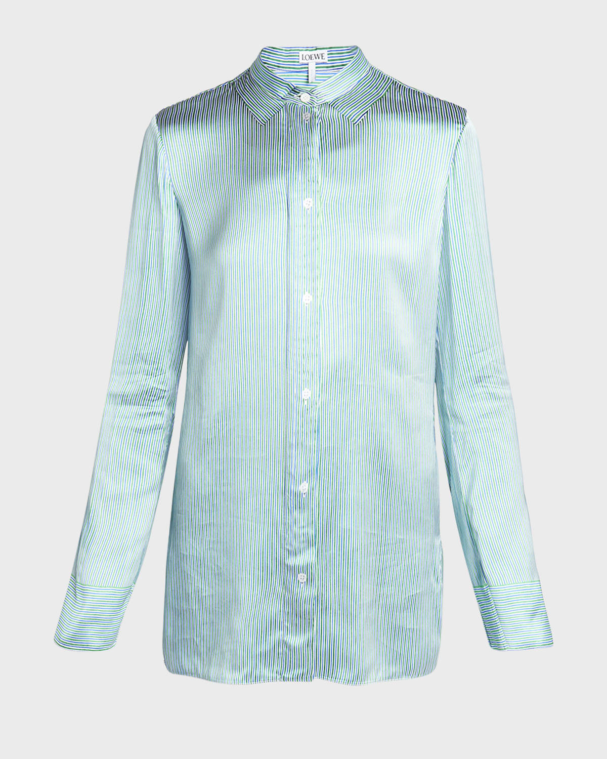 Loewe Striped Sewn-In Collared Satin Shirt