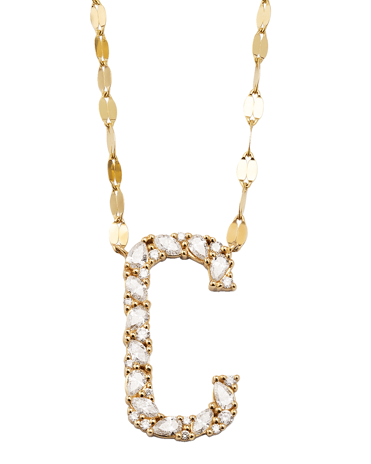 LANA Initial Block Letter A Diamond Necklace