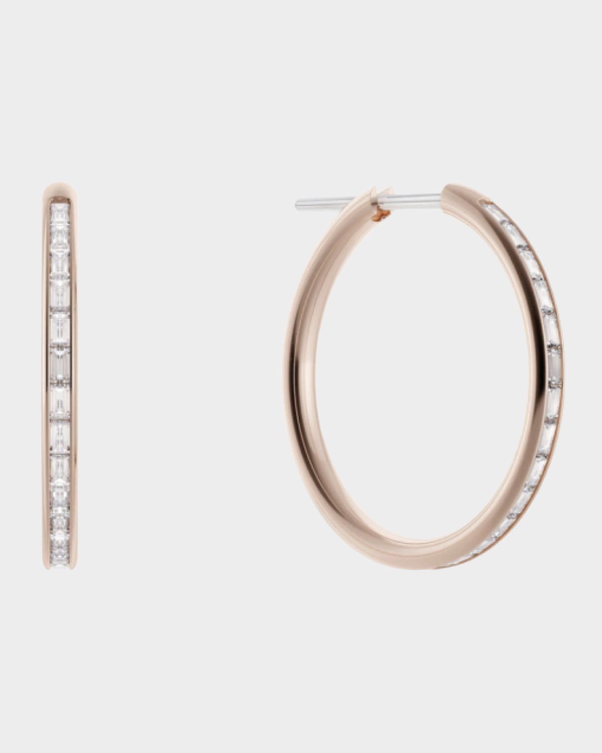 Spinelli Kilcollin Miri Hoop Earrings with Channel-Set Diamonds, Rose Gold, 20mm