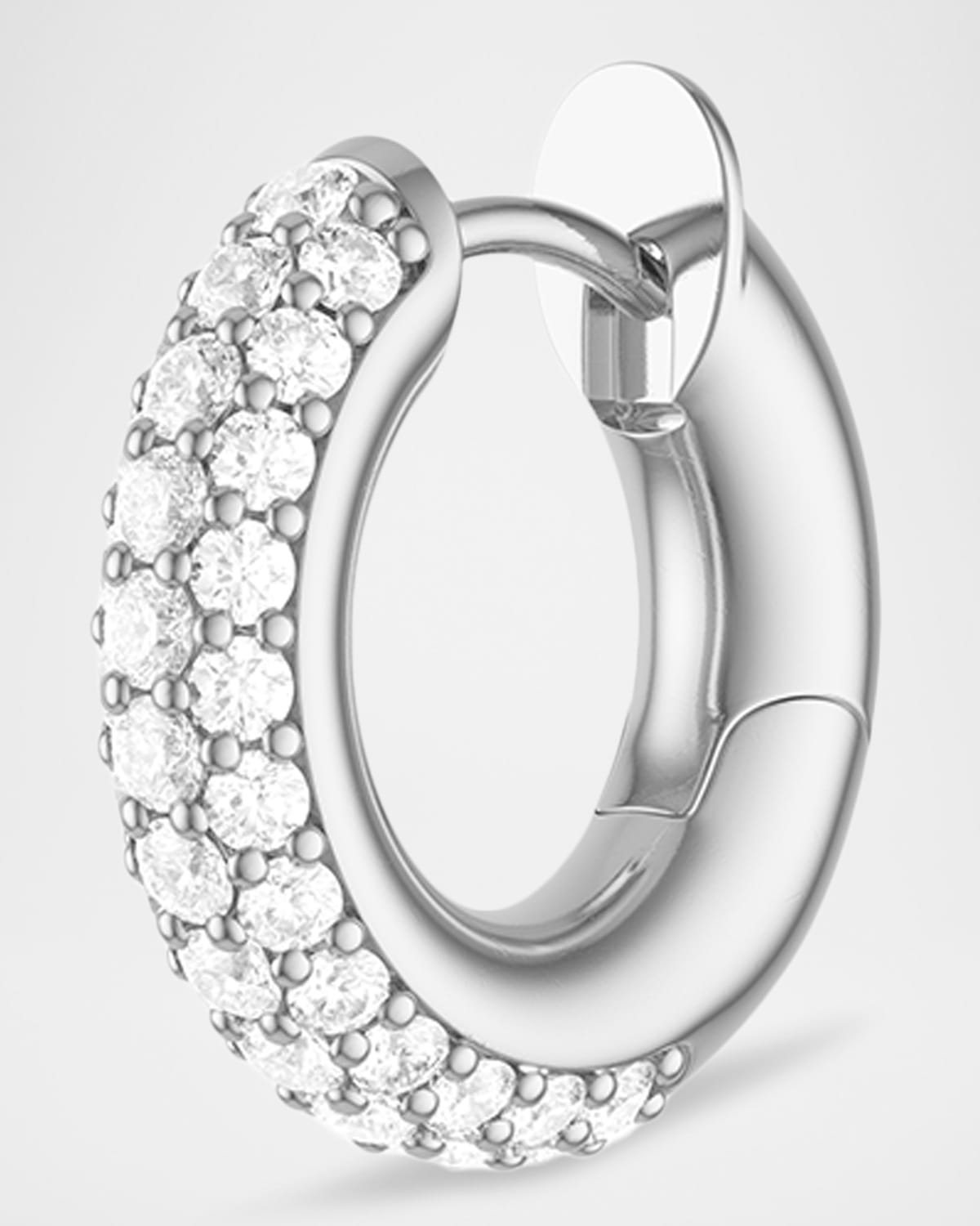 Spinelli Kilcollin Men 's 3-Row Pave Noir Macro Hoop Earring in 18K Yellow Gold and Black Diamonds, Single