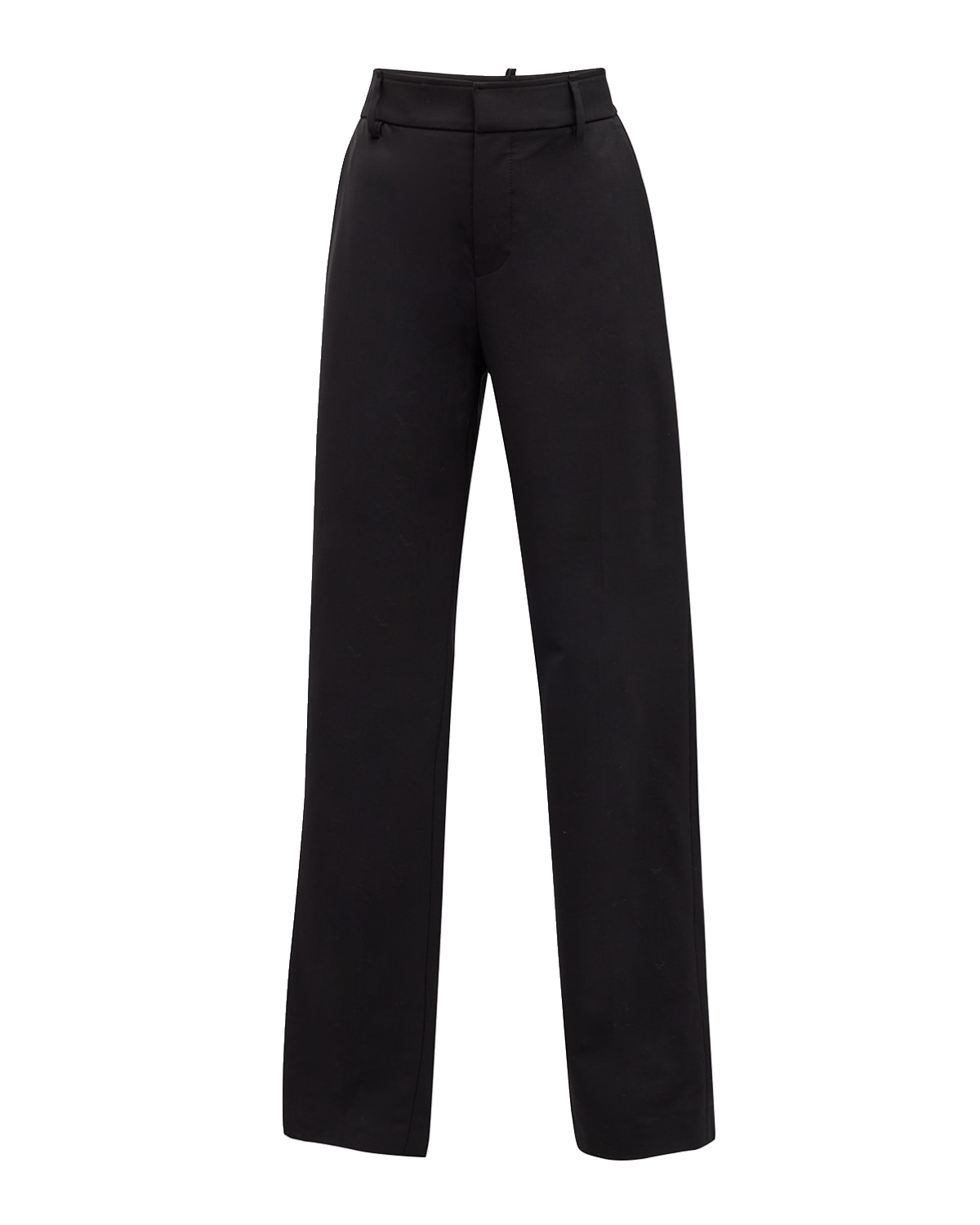 Brunello Cucinelli Tropical Wool Straight-Leg Tailored Trousers with Slit