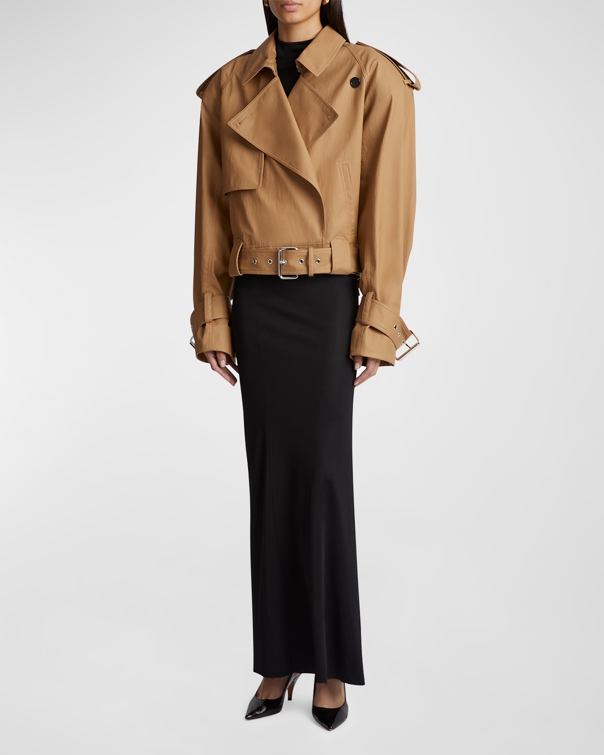 Khaite Hammond Cropped Belted Jacket