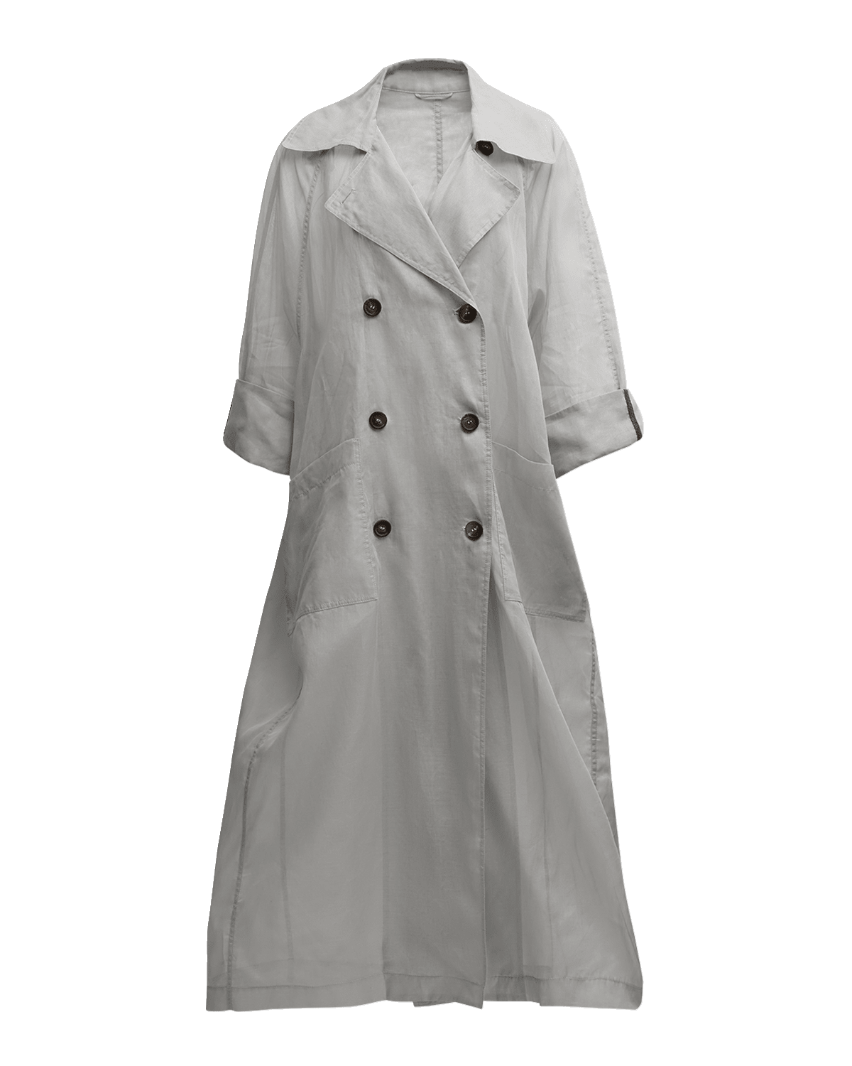 Brunello Cucinelli Cotton Gauze Deconstructed Trench Coat