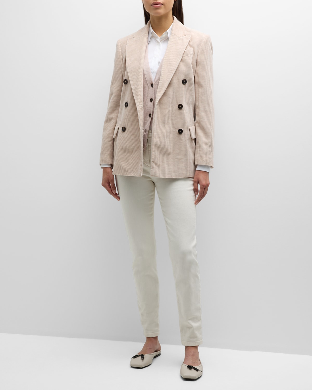 Brunello Cucinelli Fluid Melange Corduroy Blazer Jacket