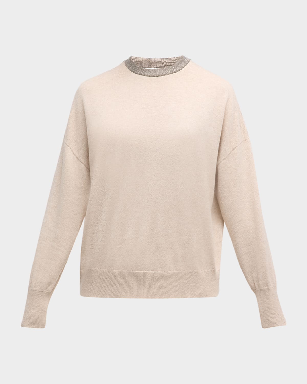 Brunello Cucinelli Thick Monili Crewneck Cashmere Sweater