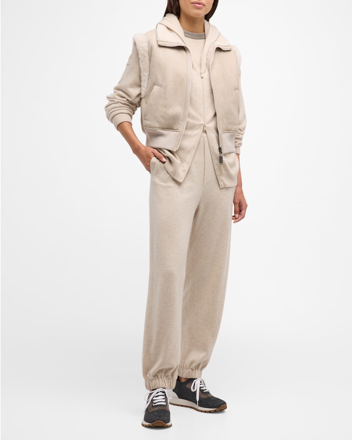 Brunello Cucinelli 2 Ply Cashmere Zip-Up Hoodie