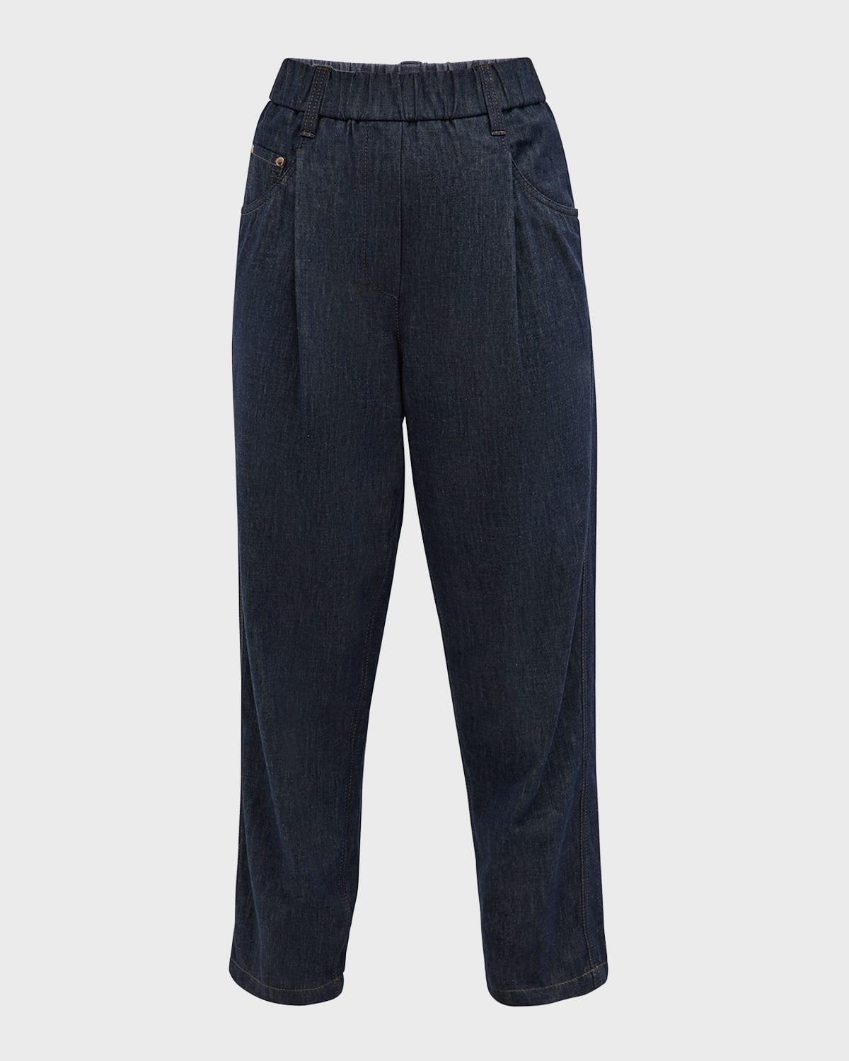 Brunello Cucinelli Baggy Denim Pull-On Pants