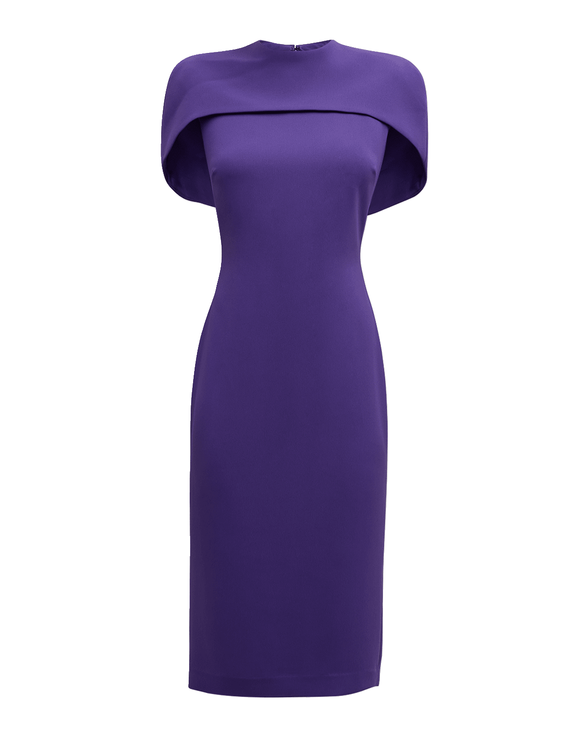 Badgley Mischka Collection Mock-Neck Bodycon Cape Midi Dress