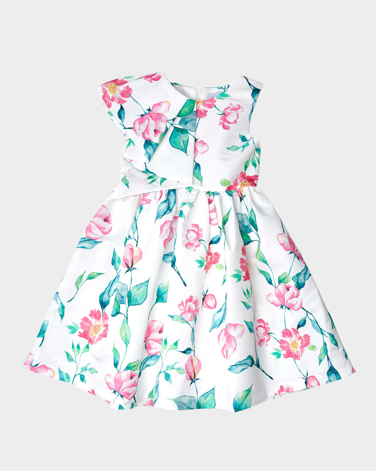 Mama Luma Girl's Floral Blush Ruffled Sleeveless Dress, Size 3T-10