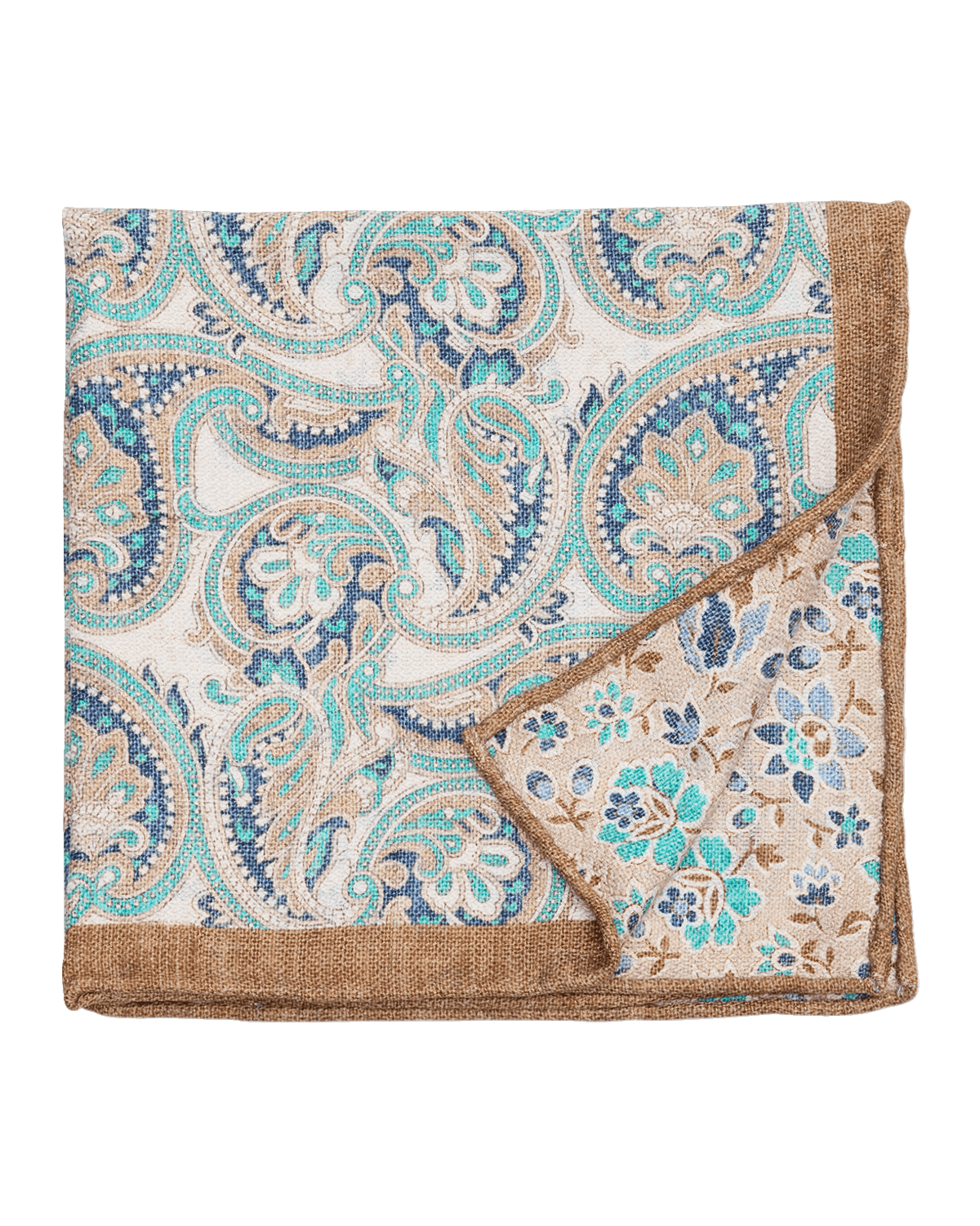 Edward Armah Men's Paisley-Floral Silk Pocket Square