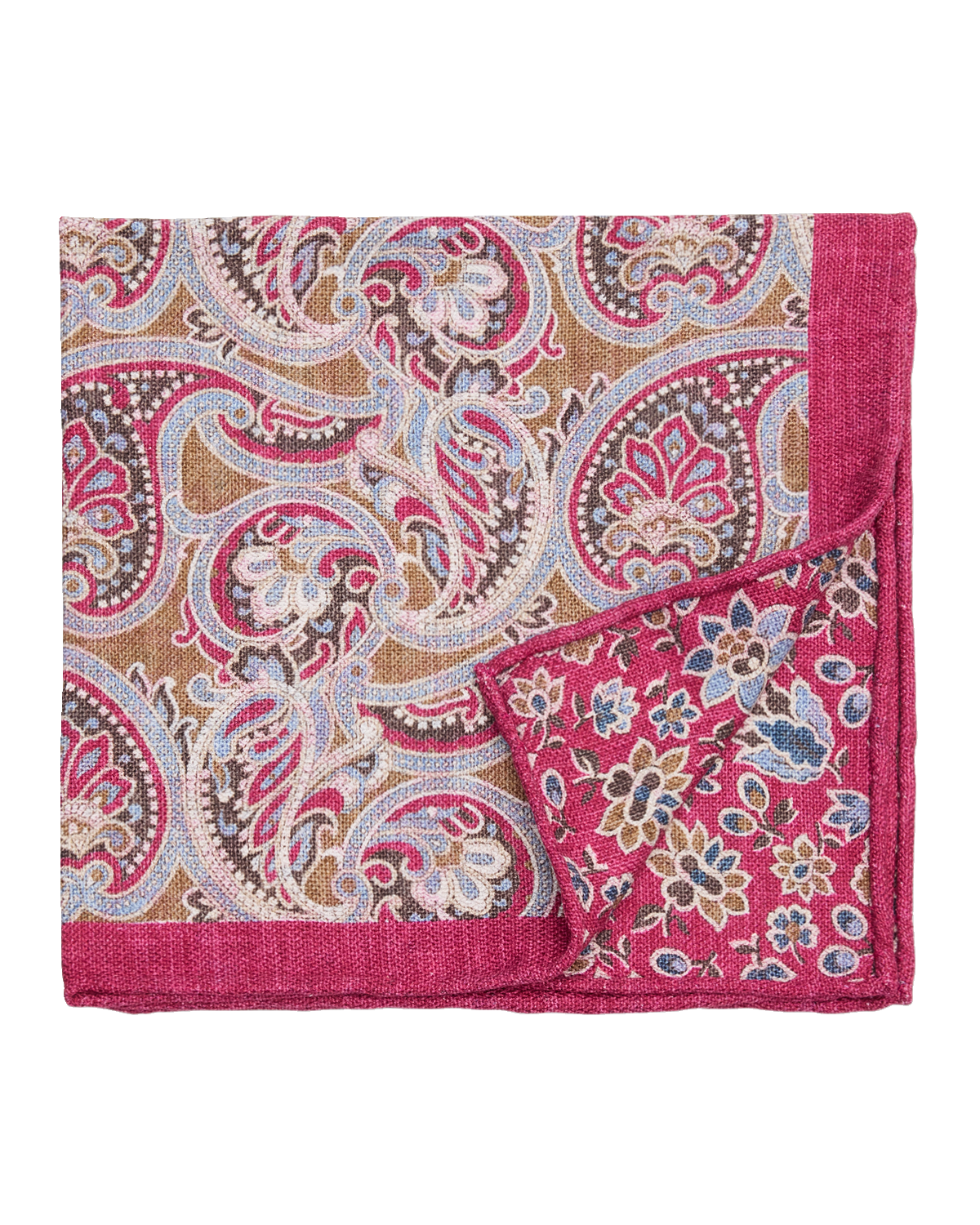 Edward Armah Men's Paisley-Floral Silk Pocket Square