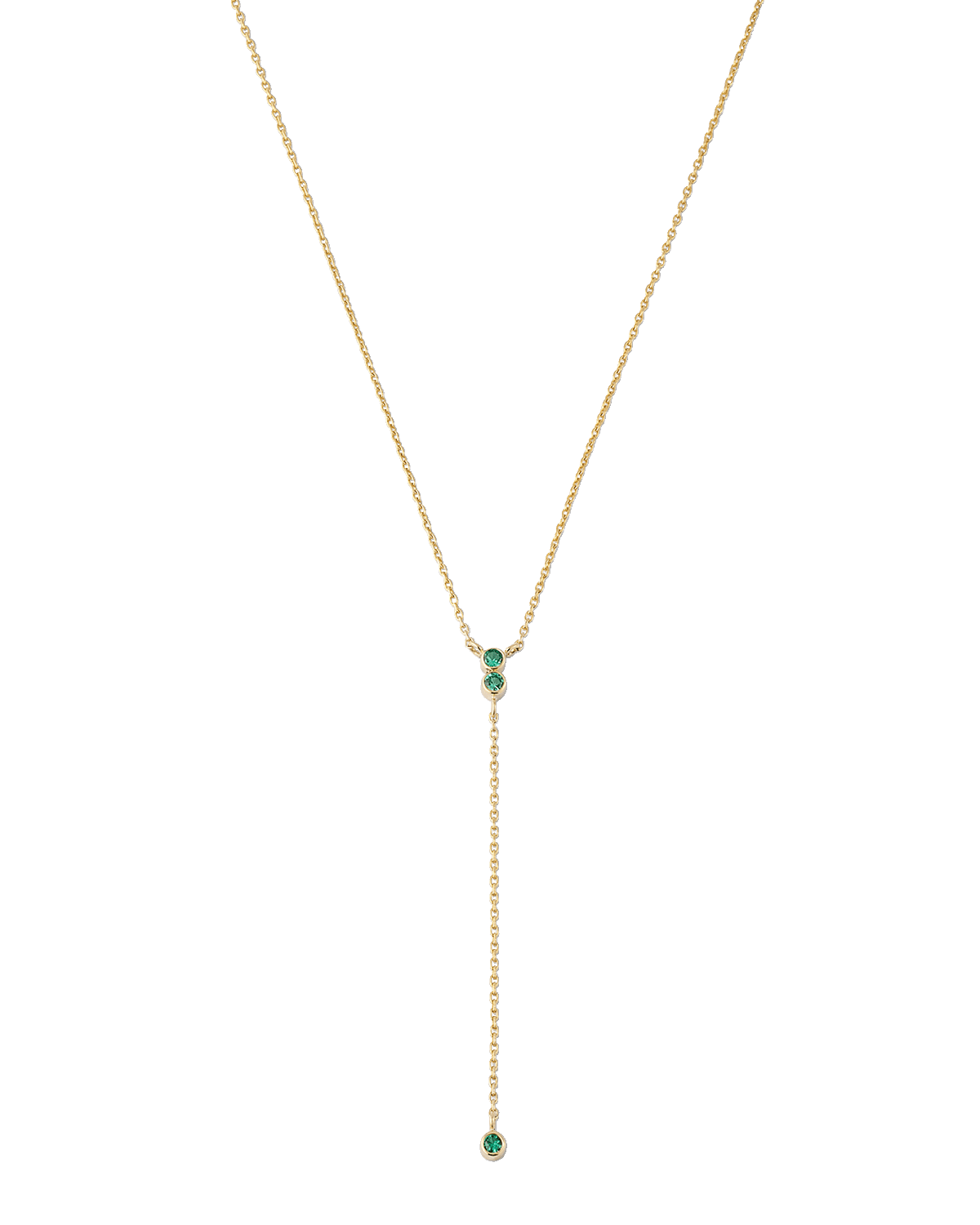 POPPY FINCH Baby Emerald Lariat Necklace