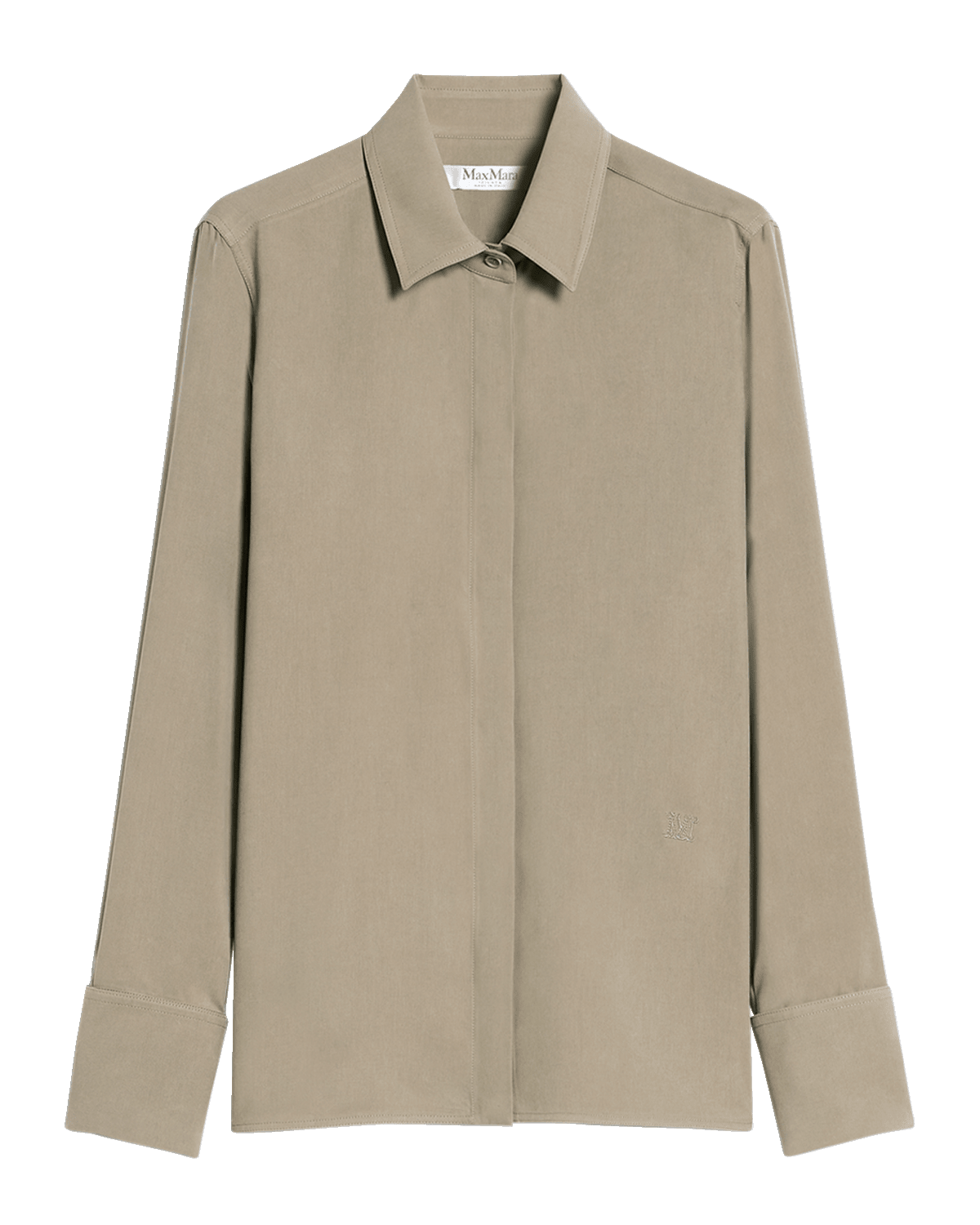 Max Mara Candia Washed Silk Button-Front Shirt