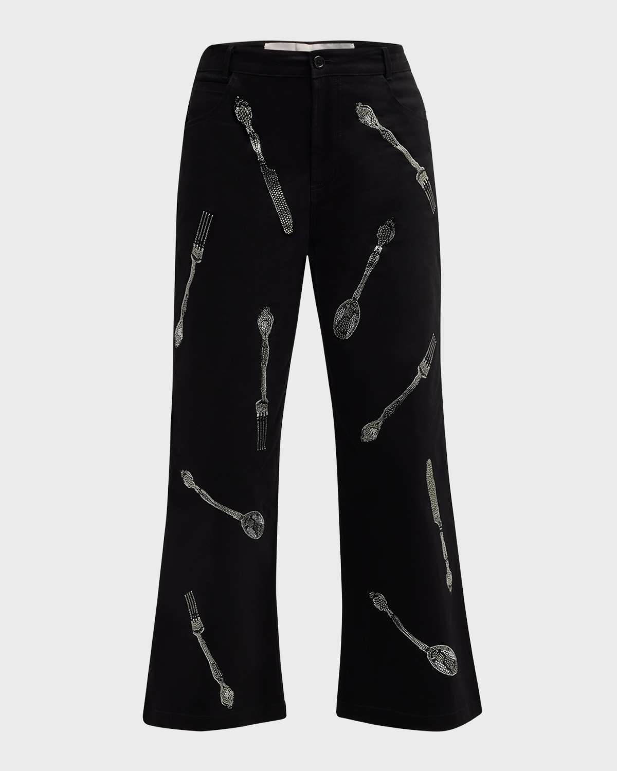 Libertine Michelin Star Embellished Wide-Leg Crop Pants