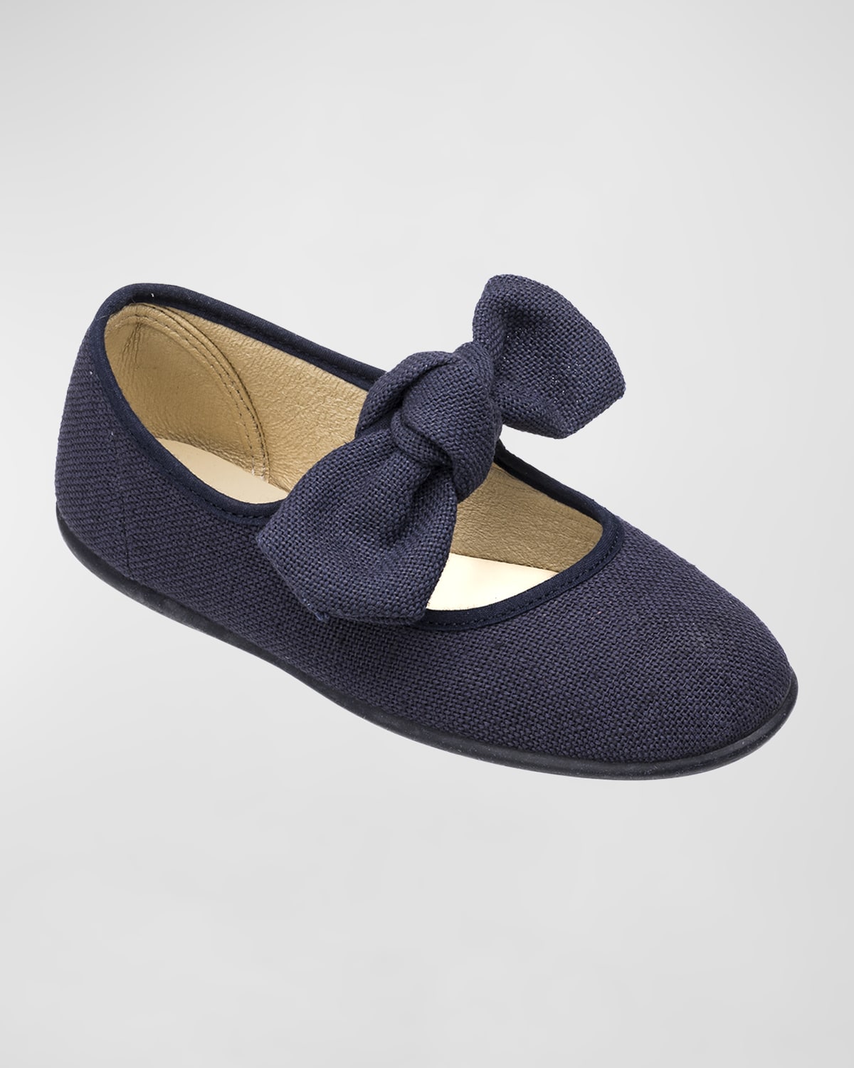 Elephantito Girl 's Linen Mary Jane Flats, Baby/Toddler/Kids