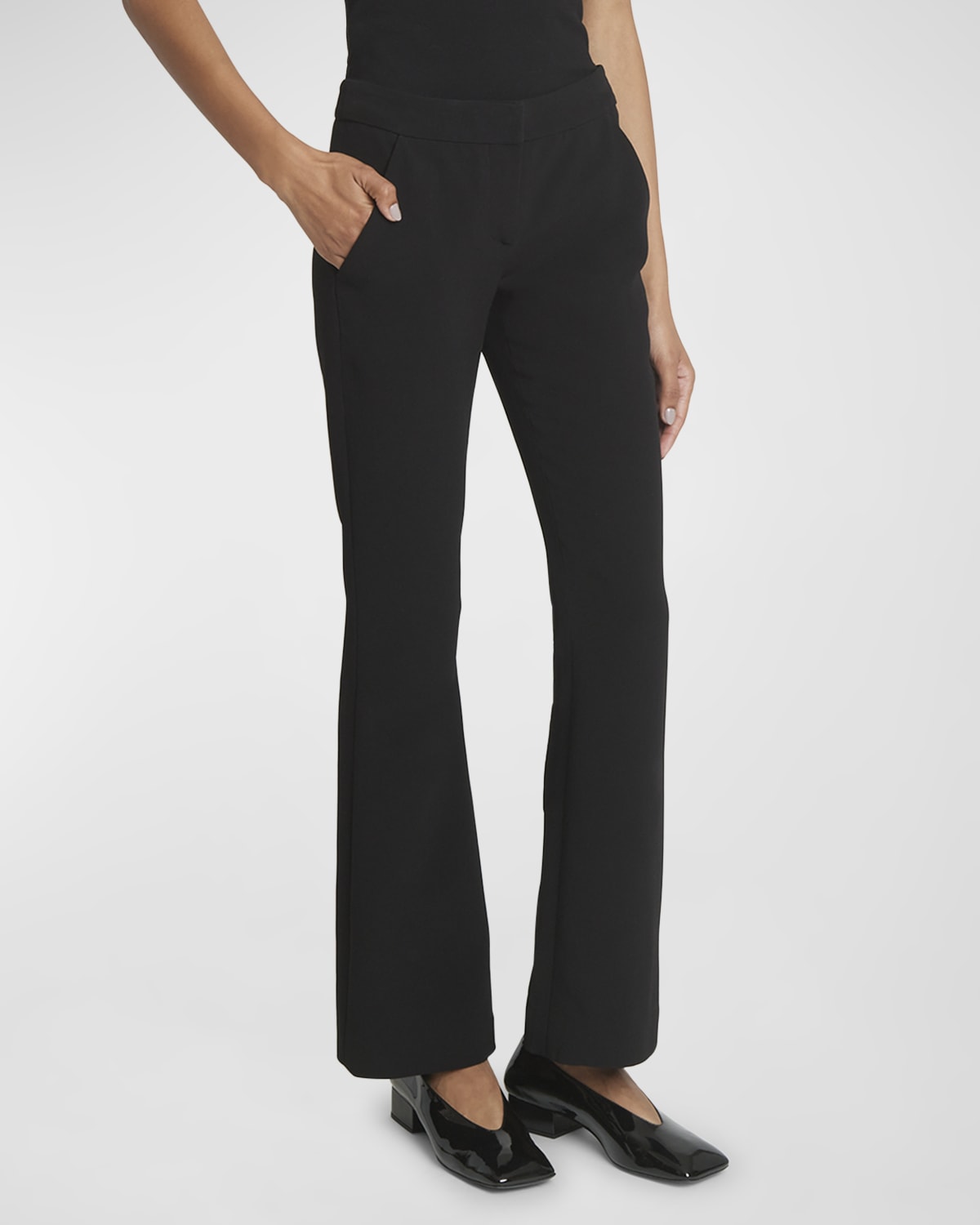 Balmain Mid-Rise Bootcut-Leg Crepe Pants