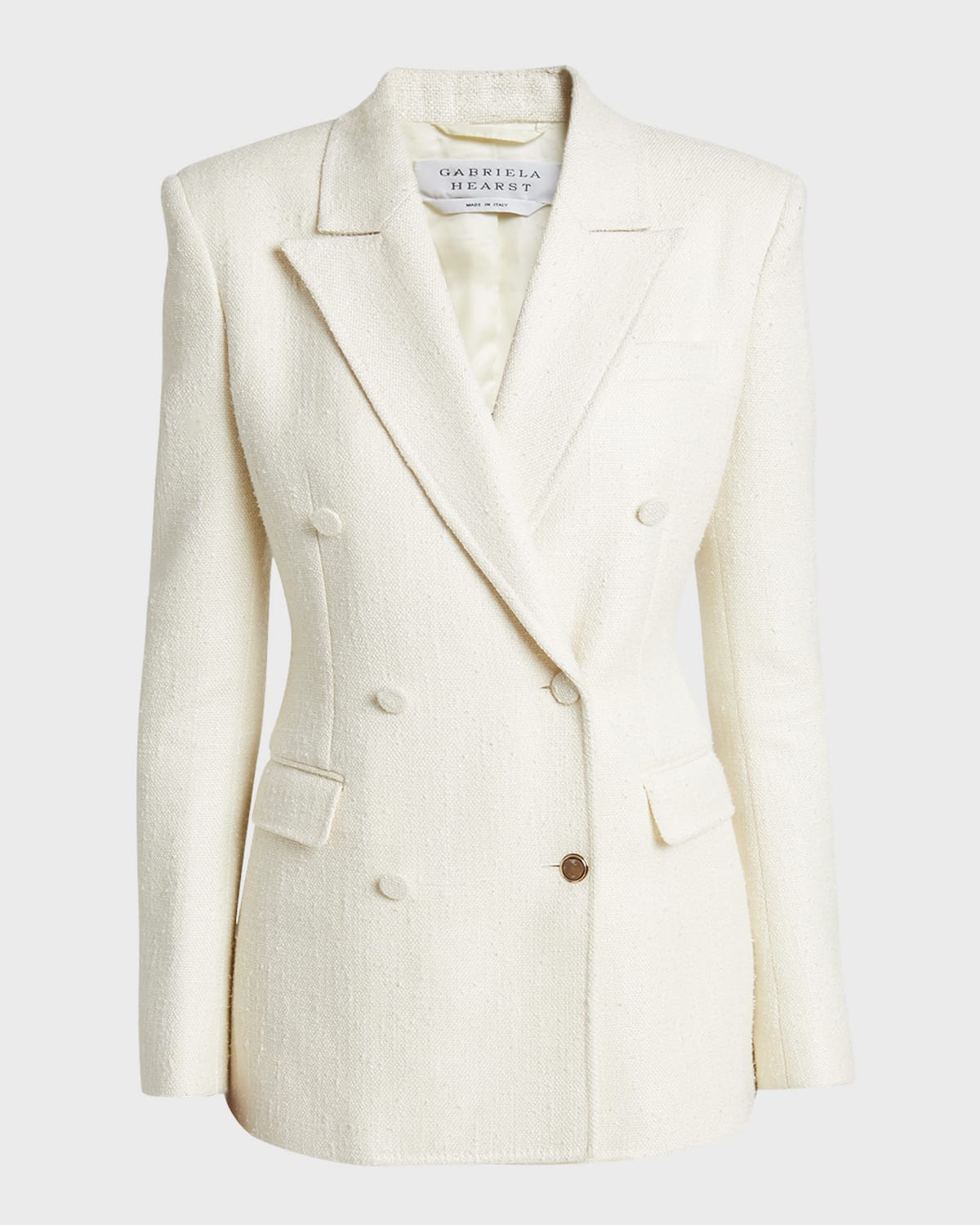 Gabriela Hearst Gavin Silk-Wool Boucle Double-Breasted Blazer Jacket