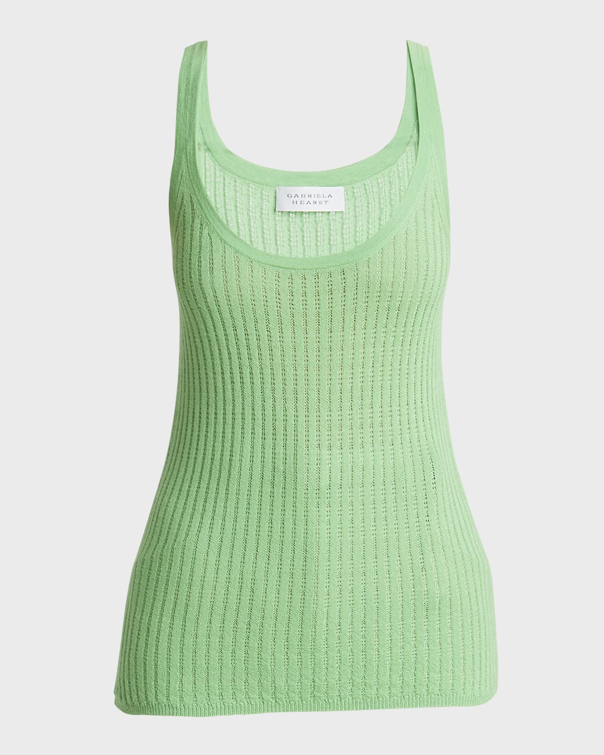 Gabriela Hearst Nevin Cashmere Pointelle Rib Knit Tank Top