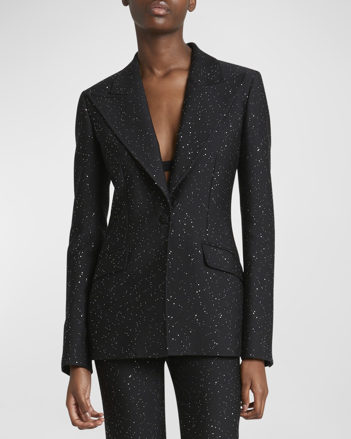Gabriela Hearst Leiva Micro Sequined Blazer Jacket