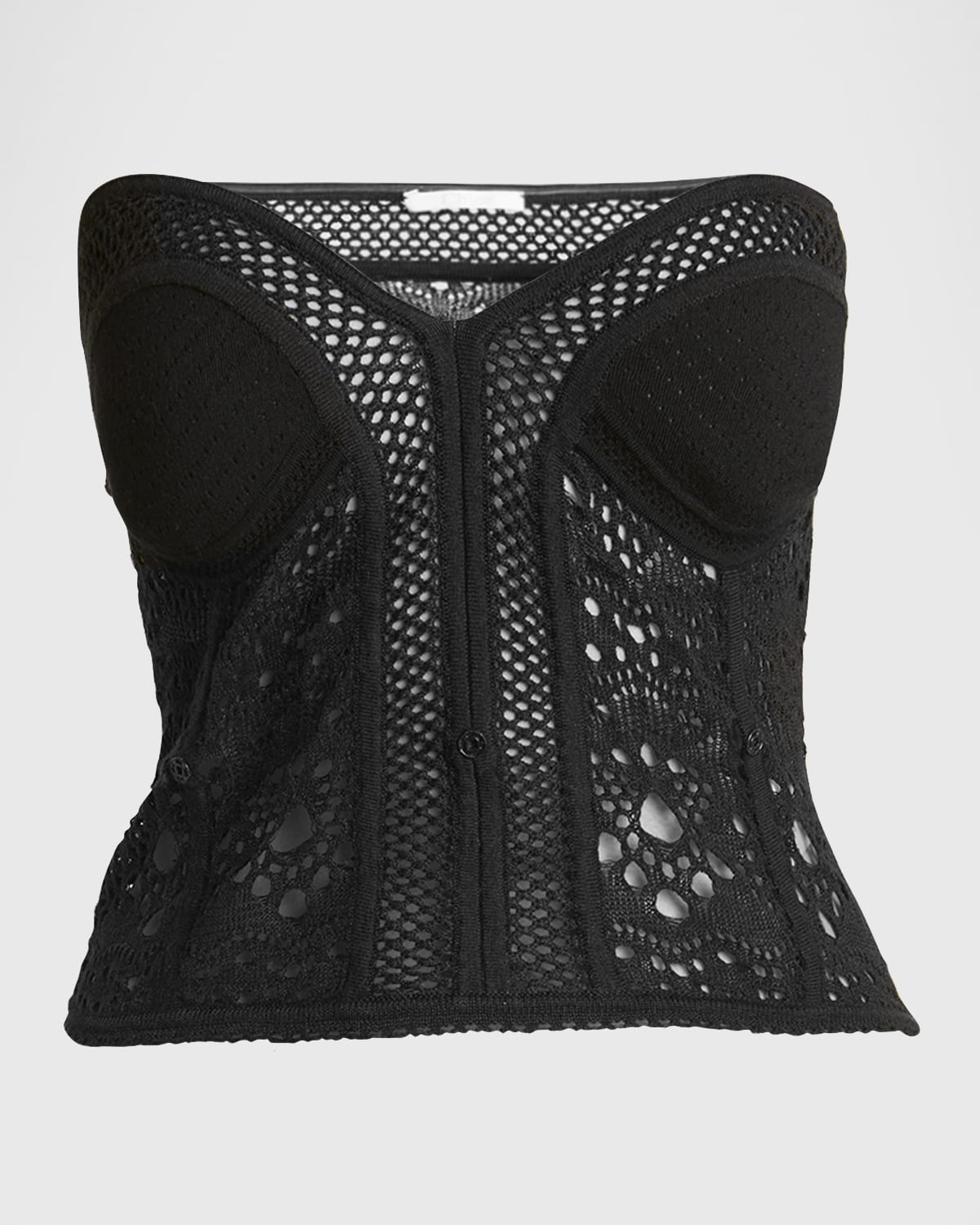 Chloe Cropped Broderie Anglaise Knit Bustier