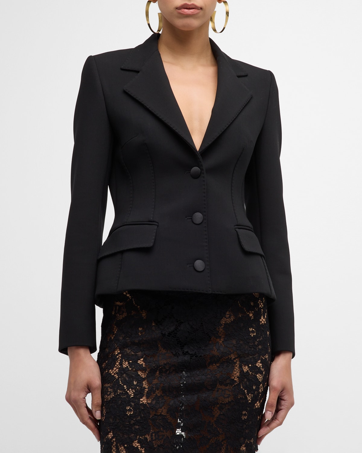 Dolce&Gabbana Topstitch Structured Single-Breasted Jacket