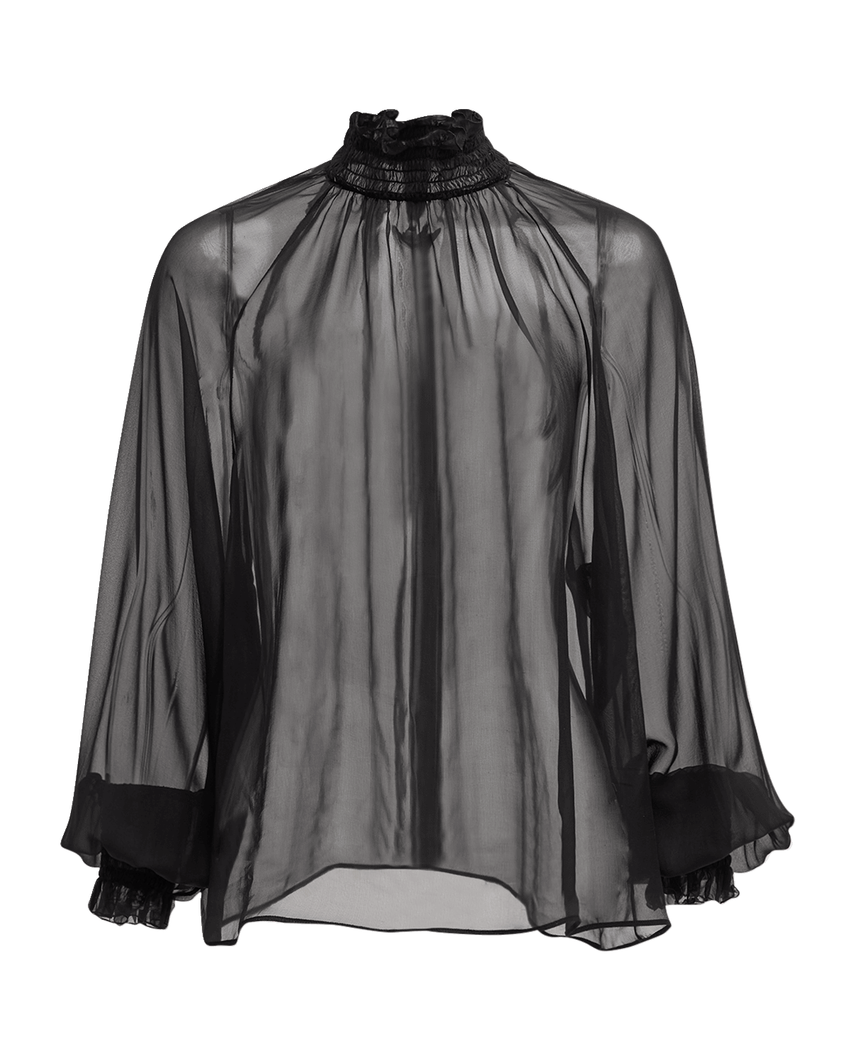 Dolce&Gabbana Sheer Chiffon Smocked Blouse