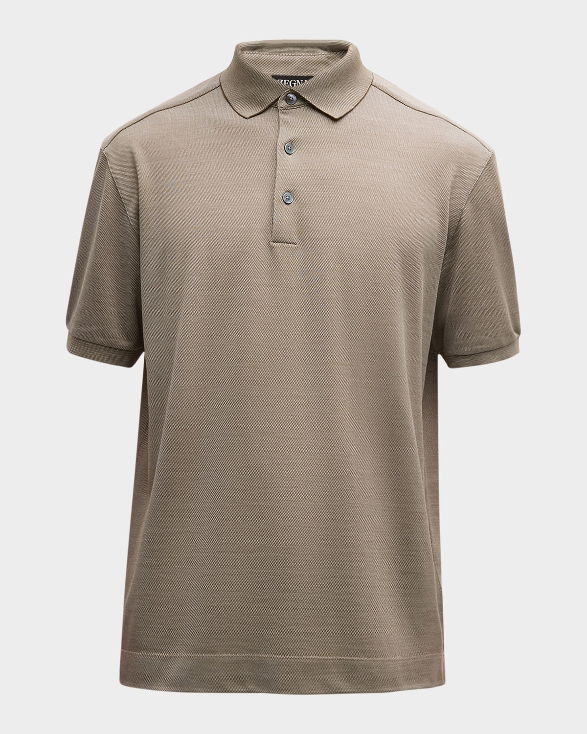 ZEGNA Men's Cotton and Silk Polo Shirt