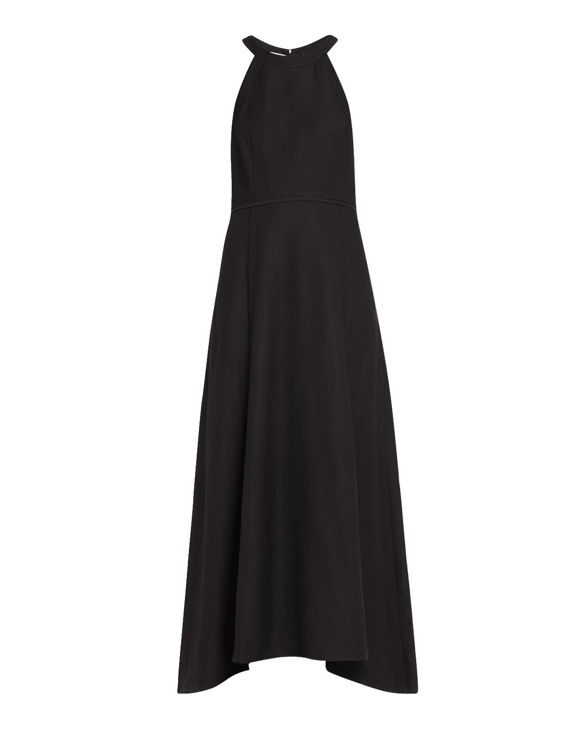 Brunello Cucinelli Fluid Linen Twill Maxi Dress with Monili Detail